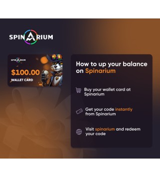 Spinarium.com $100 Wallet Card Code Key GLOBAL